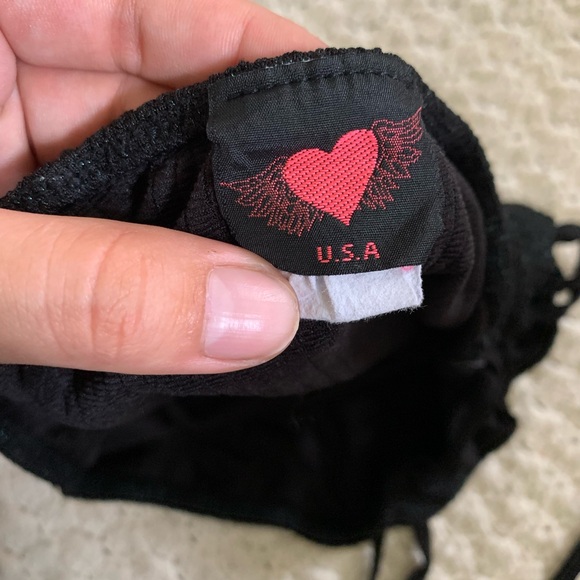 Black tie up crop top - Picture 4 of 5